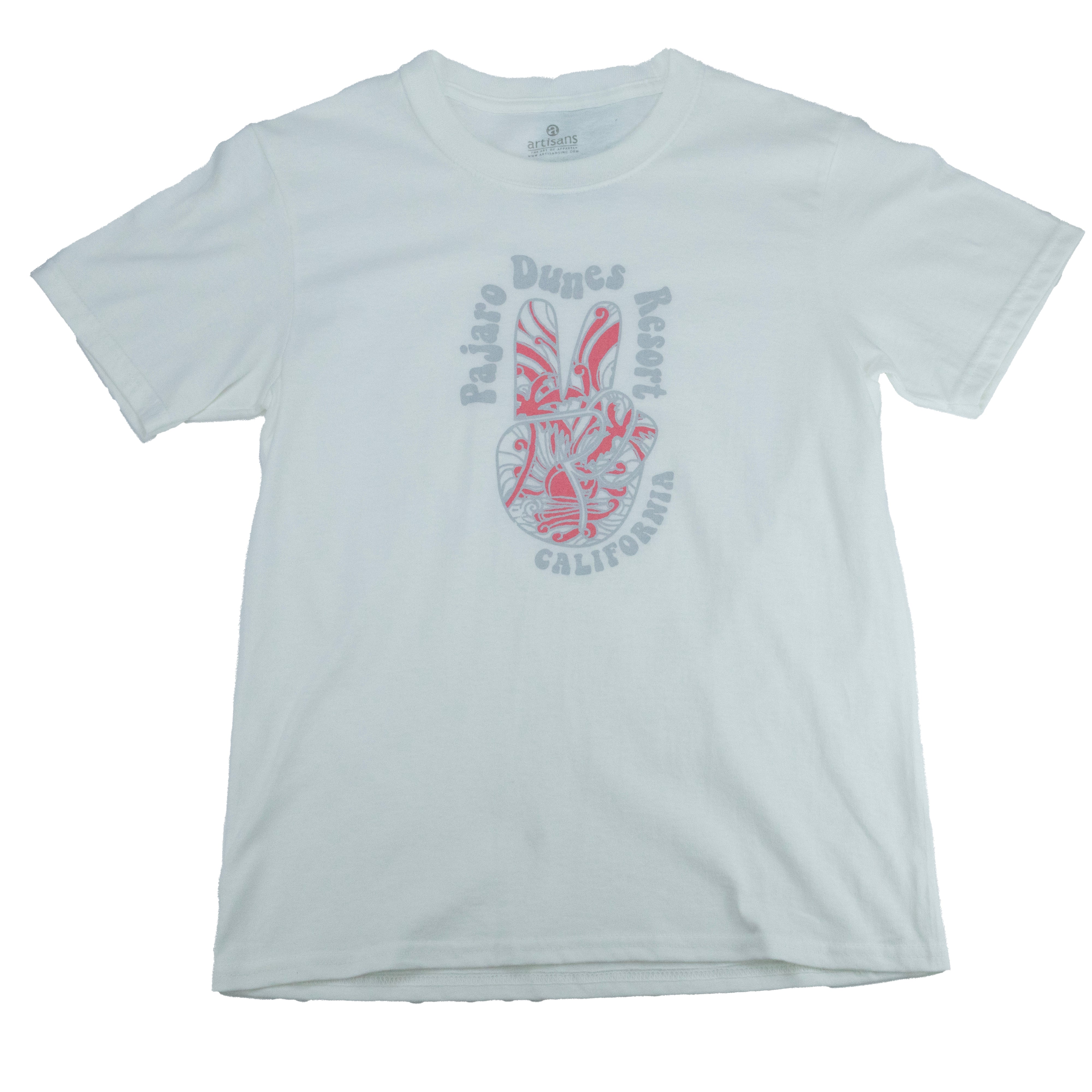 Youth White Pink Peace Tee