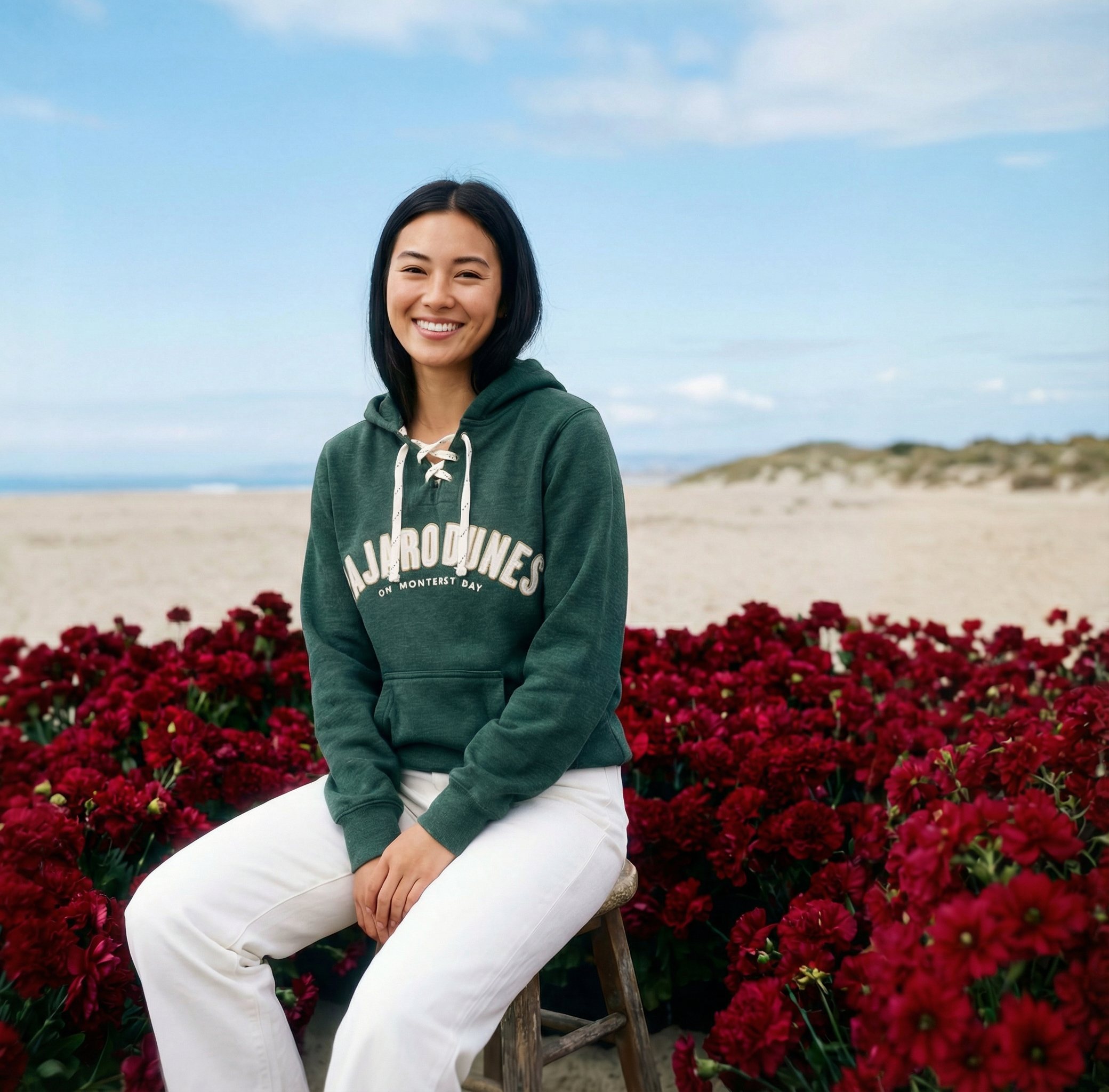 Varsity LaceUp Hoodie Green