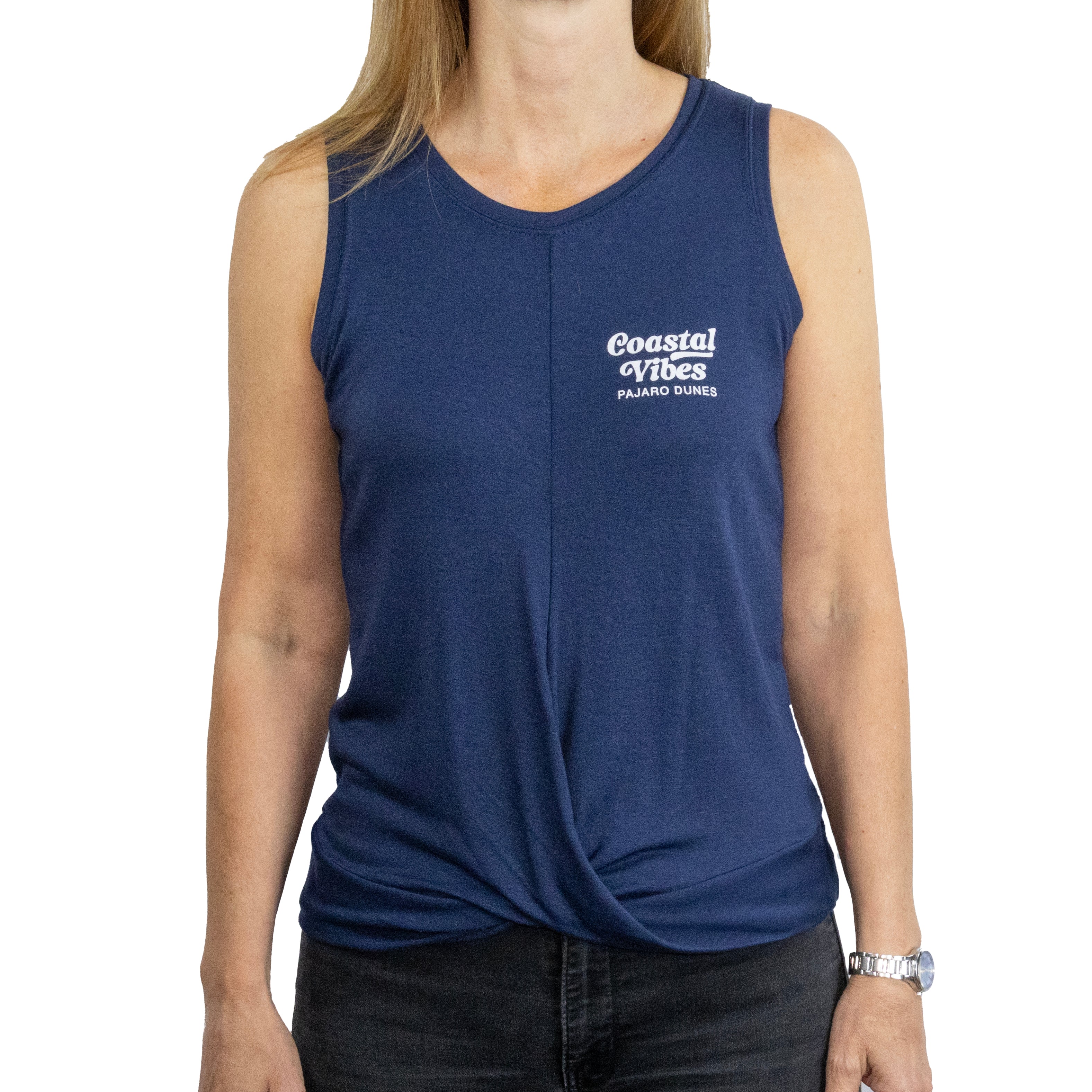 Coastal Vibes Criss Cross Tank
